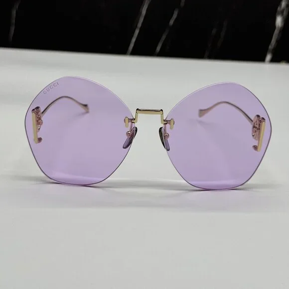 NEW GUCCI GG1203S 001 WITH GOLD CHAIN GUCCI SUNGLASSES